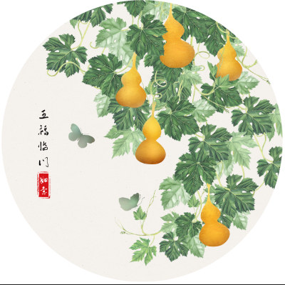 专业纱画丝画壁画_圆形艺术3